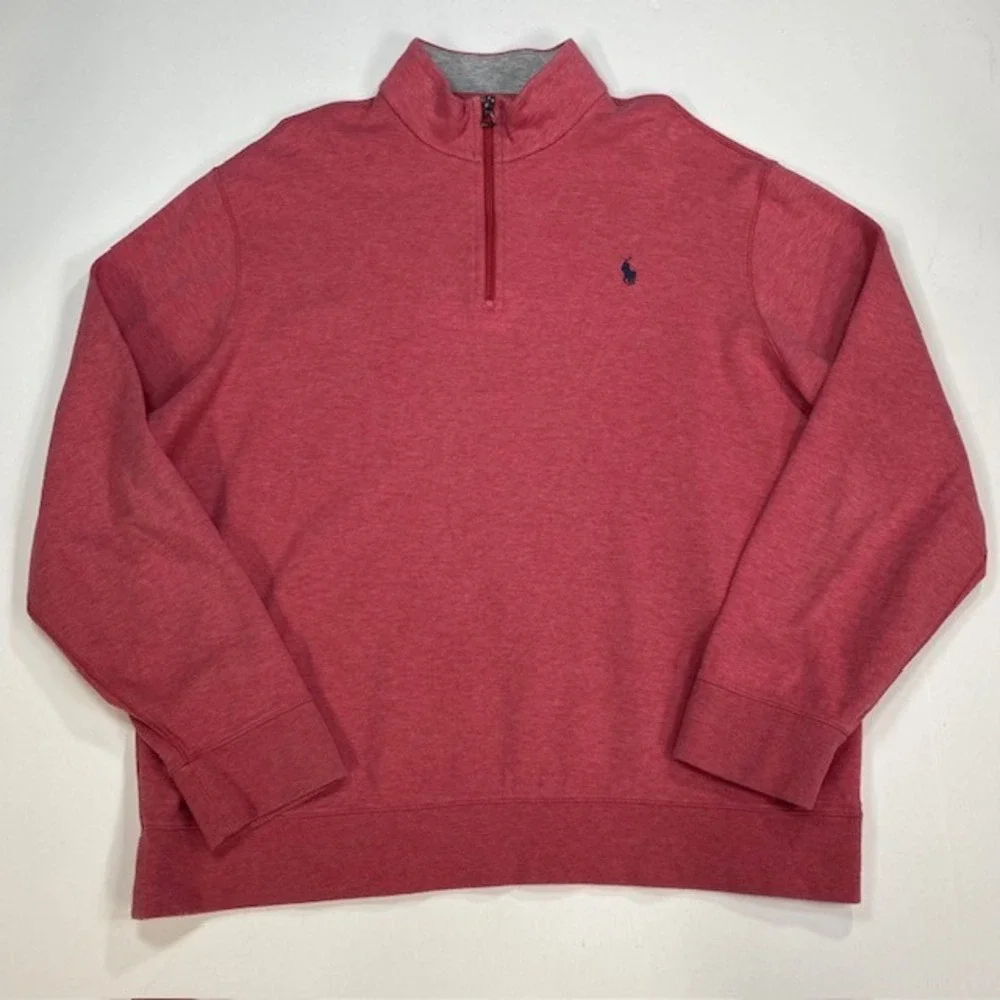 Polo Ralph Lauren Performance Quarter Zip Pullover Sweatshirt Red‎ XL